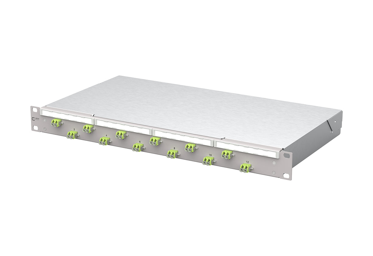 METZ CONNECT LWL-Patchpanel 12f LC-D OM5 1504507M12-F 482,6mm(19), 1HE max:12f