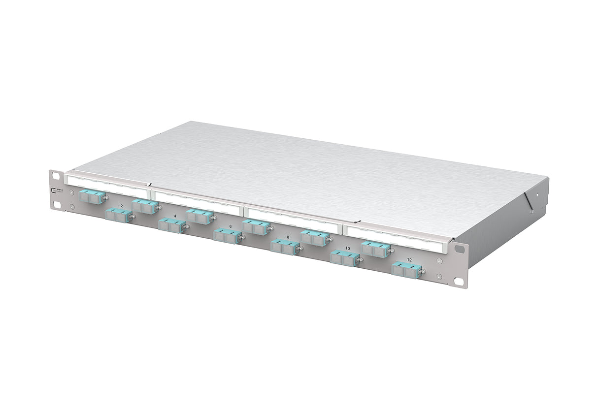 METZ CONNECT LWL-Patchpanel 12f SC-D OM3 150450BA12-F 482,6mm(19), 1HE max:12f