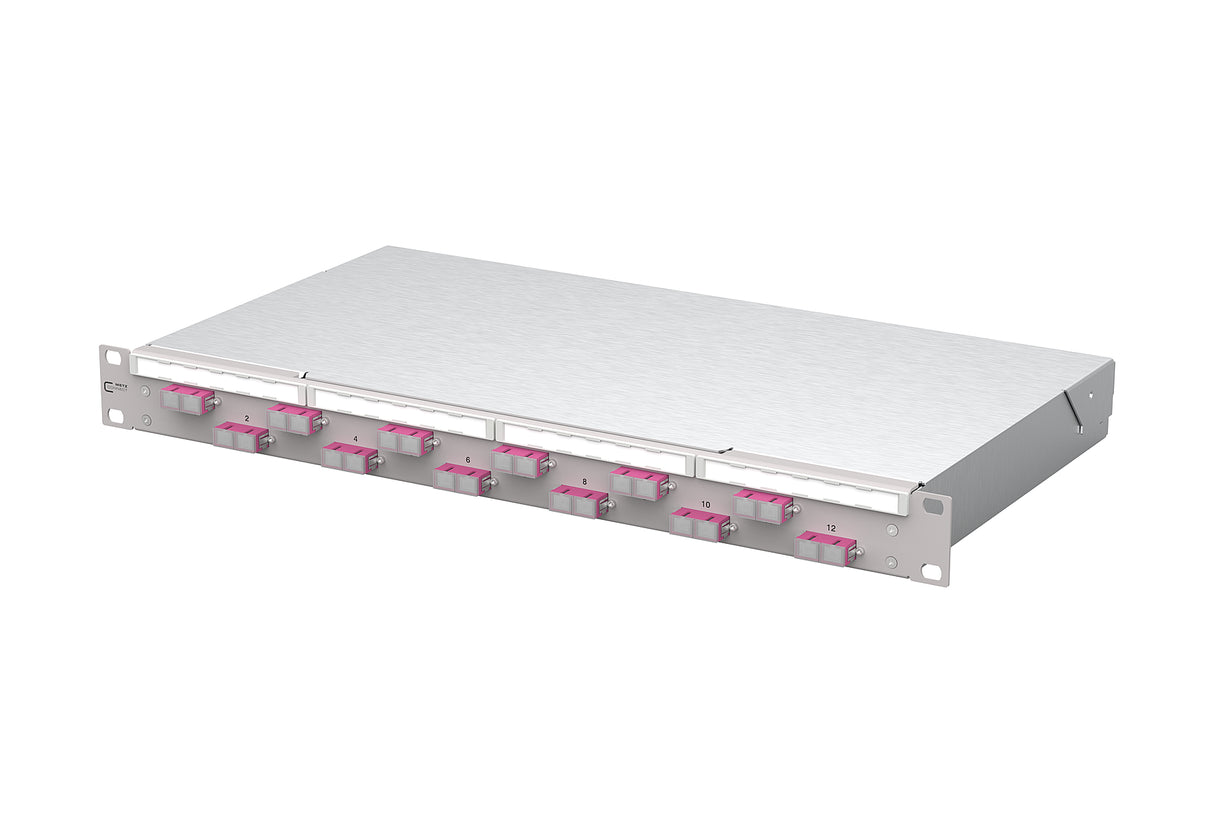METZ CONNECT LWL-Patchpanel 12f SC-D OM4 150450BB12-F 482,6mm(19), 1HE max:12f