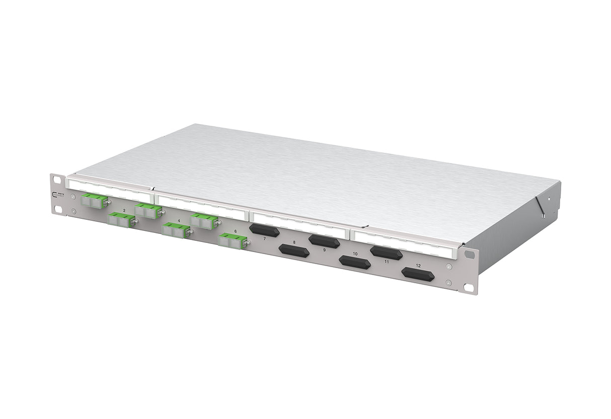 METZ CONNECT LWL-Patchpanel APC 6f SC-D 150450F206-F 482,6mm(19), 1HE OS2