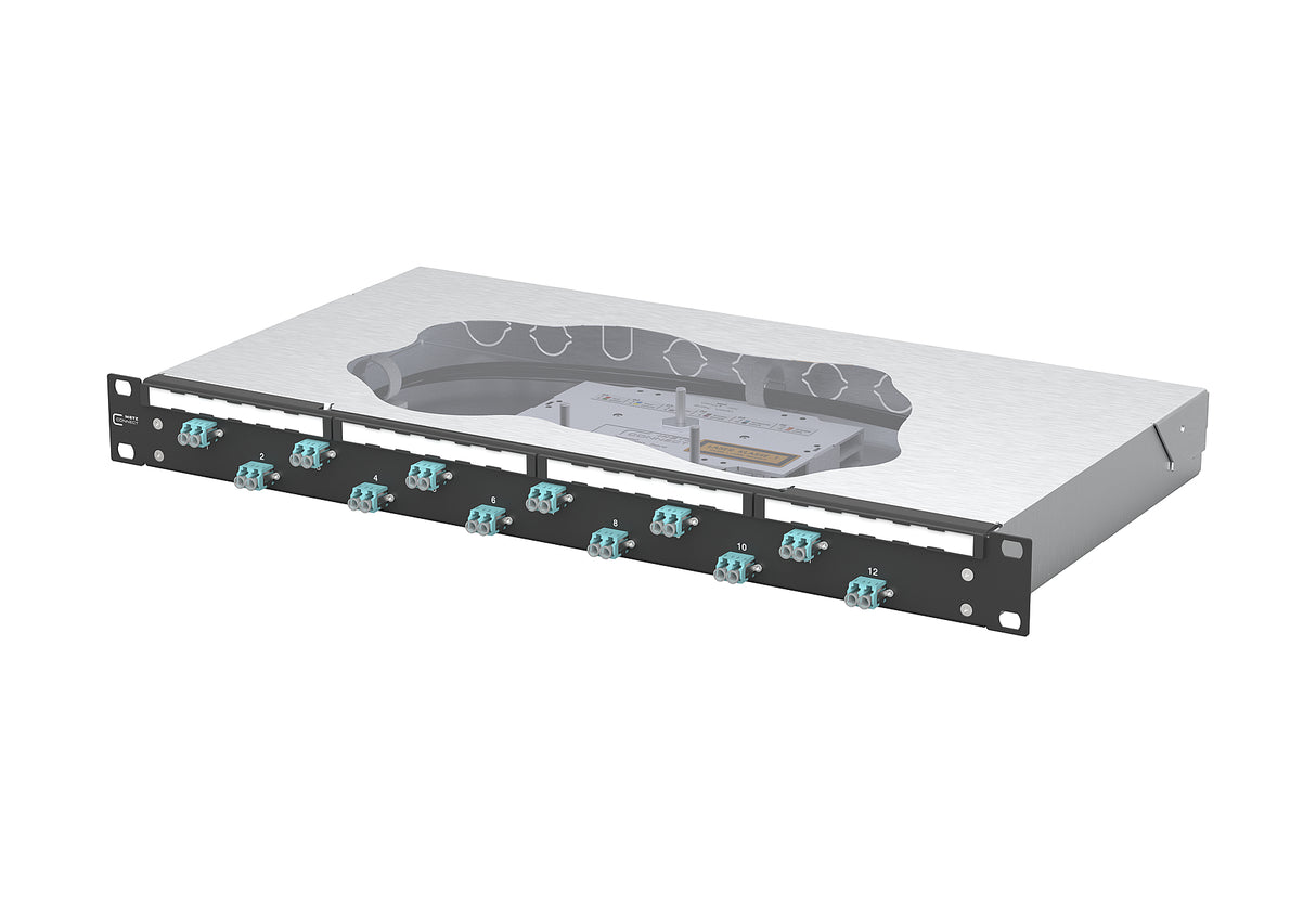METZ CONNECT LWL-Patchpanel 12f LC-D OM3 1504557712-C 482,6mm(19), 1HE