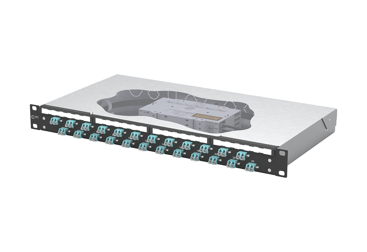 METZ CONNECT LWL-Patchpanel 24f LC-D OM3 1504557724-B 482,6mm(19), 1HE