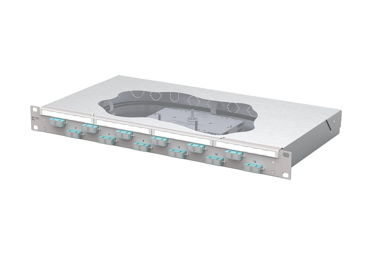 METZ CONNECT LWL-Patchpanel 12f SC-D OM3 150455BA12-F 482,6mm(19), 1HE max:12f