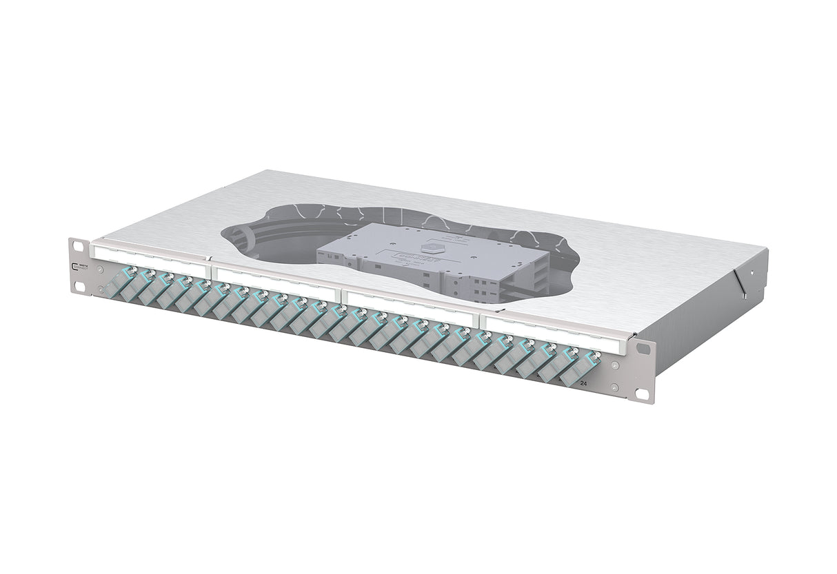 METZ CONNECT LWL-Patchpanel 24f SC-D OM3 150455BA24-E 482,6mm(19), 1HE max:24f