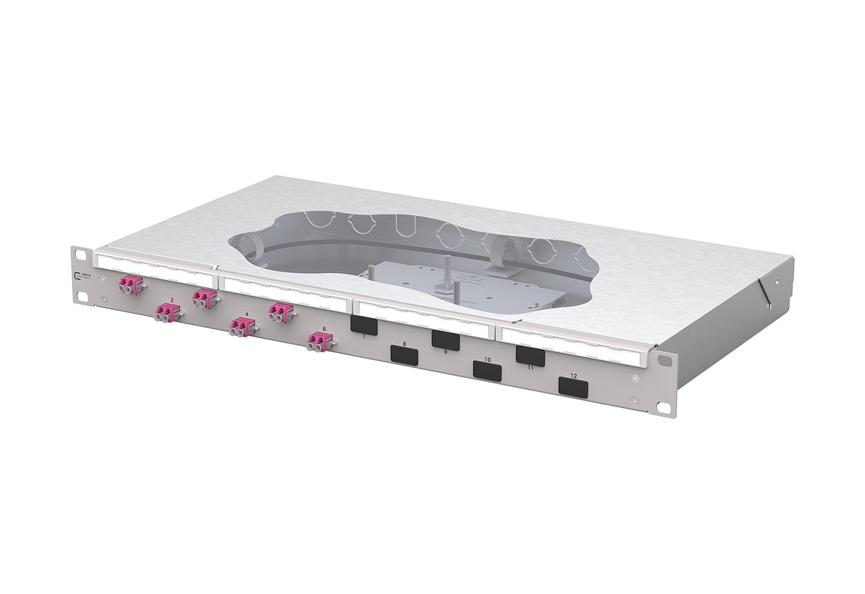 METZ CONNECT LWL-Patchpanel 6f LC-D OM4 1504577506-F 482,6mm(19), 1HE max:12f