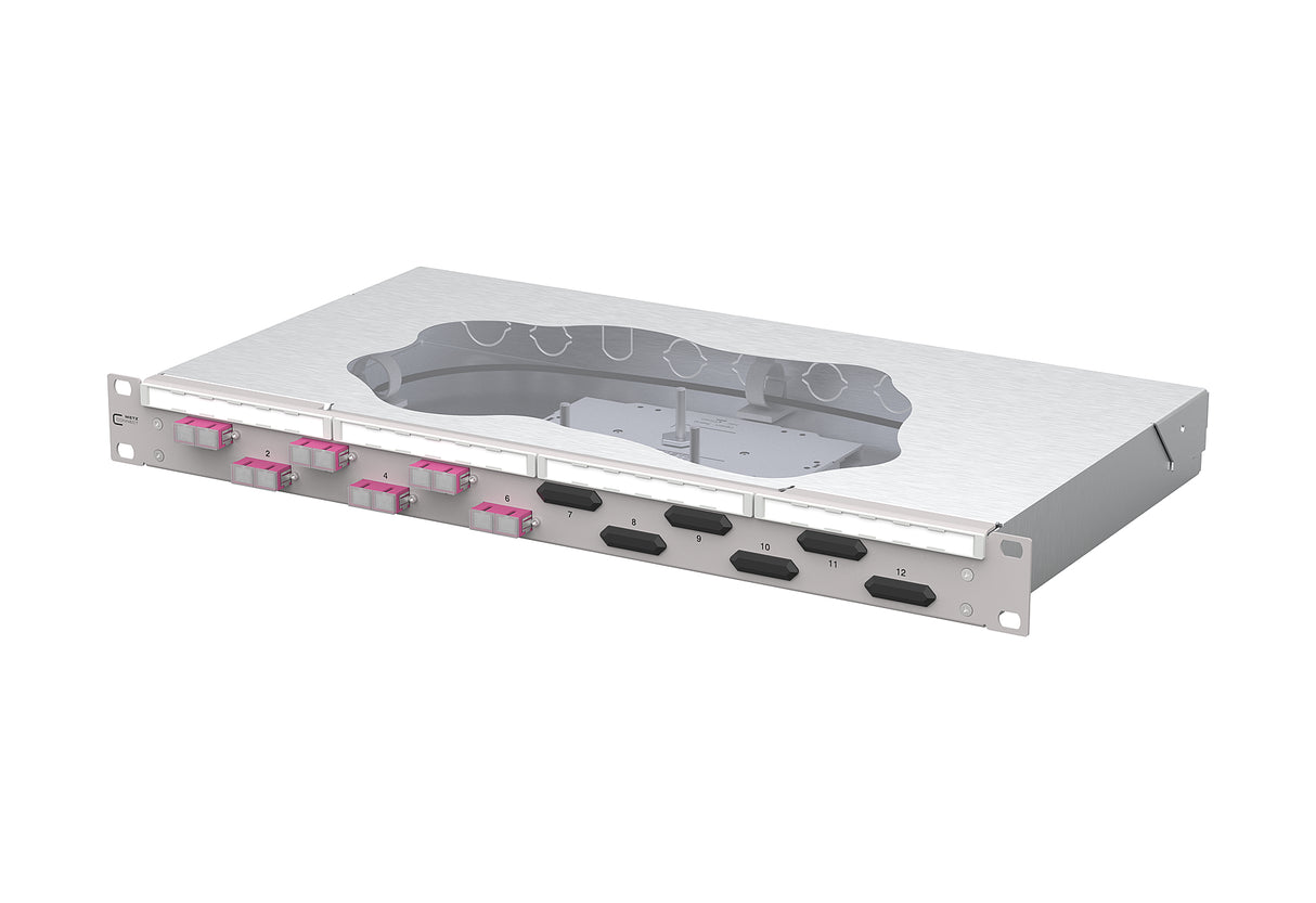 METZ CONNECT LWL-Patchpanel 6f SC-D OM4 150457BB06-F 482,6mm(19), 1HE max:12f