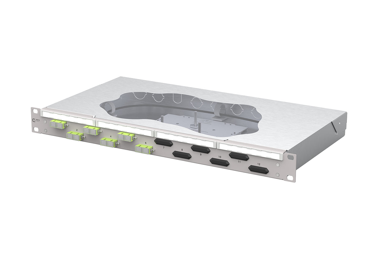 METZ CONNECT LWL-Patchpanel 6f SC-D OM5 150458BM06-F 482,6mm(19), 1HE max:12f
