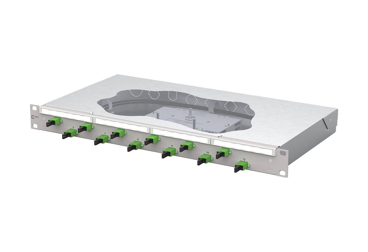 METZ CONNECT LWL-Patchpanel APC 12f OS2 1504595912-F 482,6mm(19), 1HE E2000