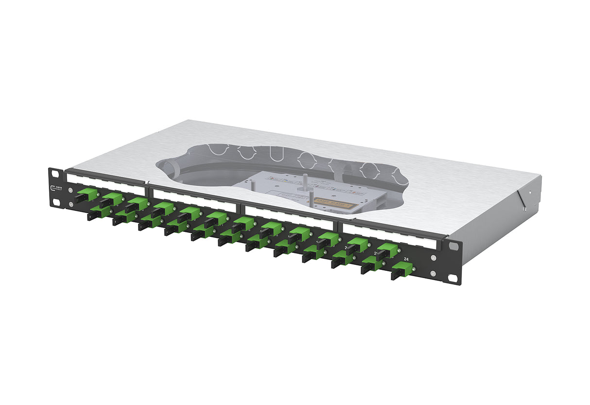 METZ CONNECT LWL-Patchpanel APC 24f OS2 1504595924-B 482,6mm(19), 1HE E2000