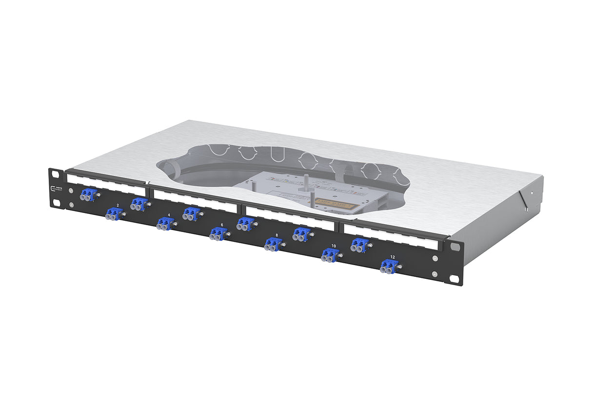 METZ CONNECT LWL-Patchpanel 12f LC-D OS2 1504597412-C 482,6mm(19), 1HE