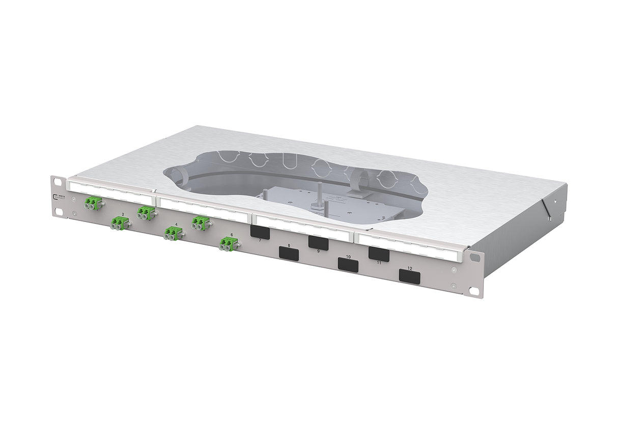 METZ CONNECT LWL-Patchpanel APC 6f LC-D 1504597606-F 482,6mm(19), 1HE OS2