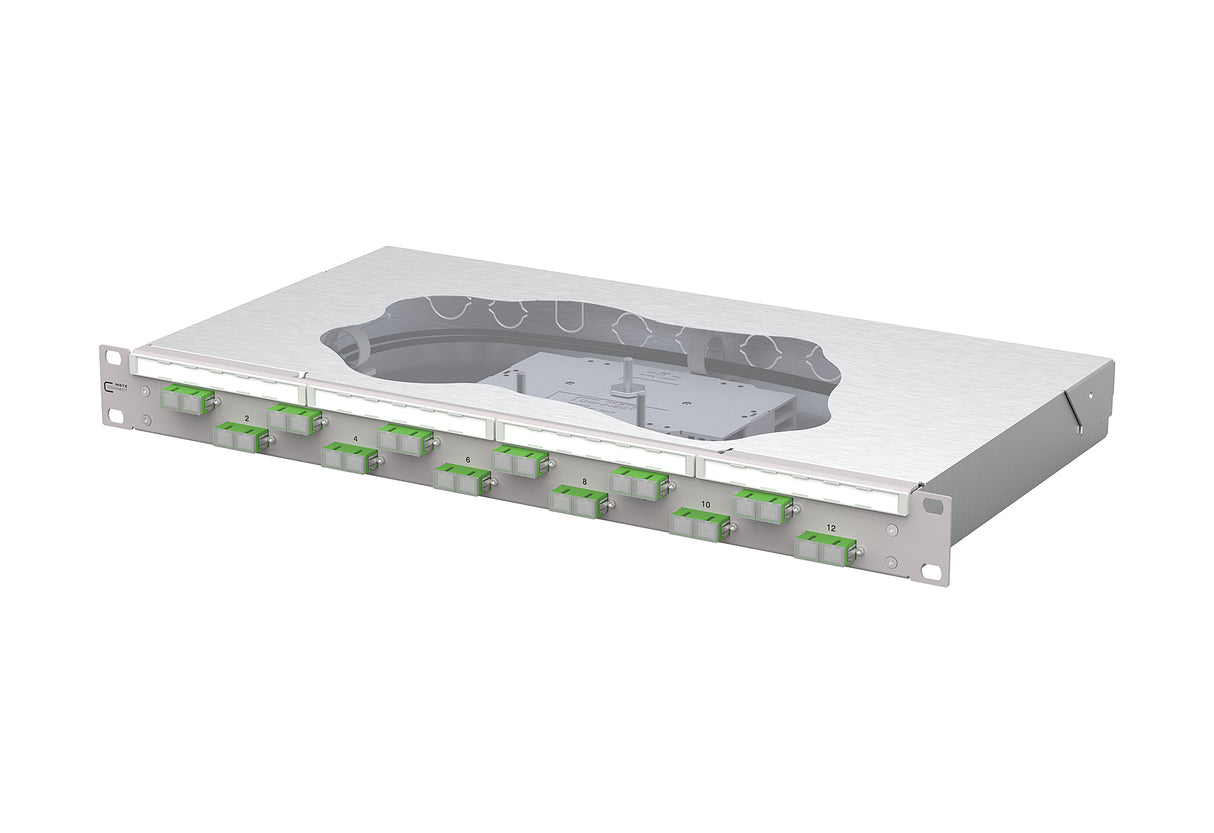 METZ CONNECT LWL-Patchpanel APC 12f SC-D 150459F212-F 482,6mm(19), 1HE OS2