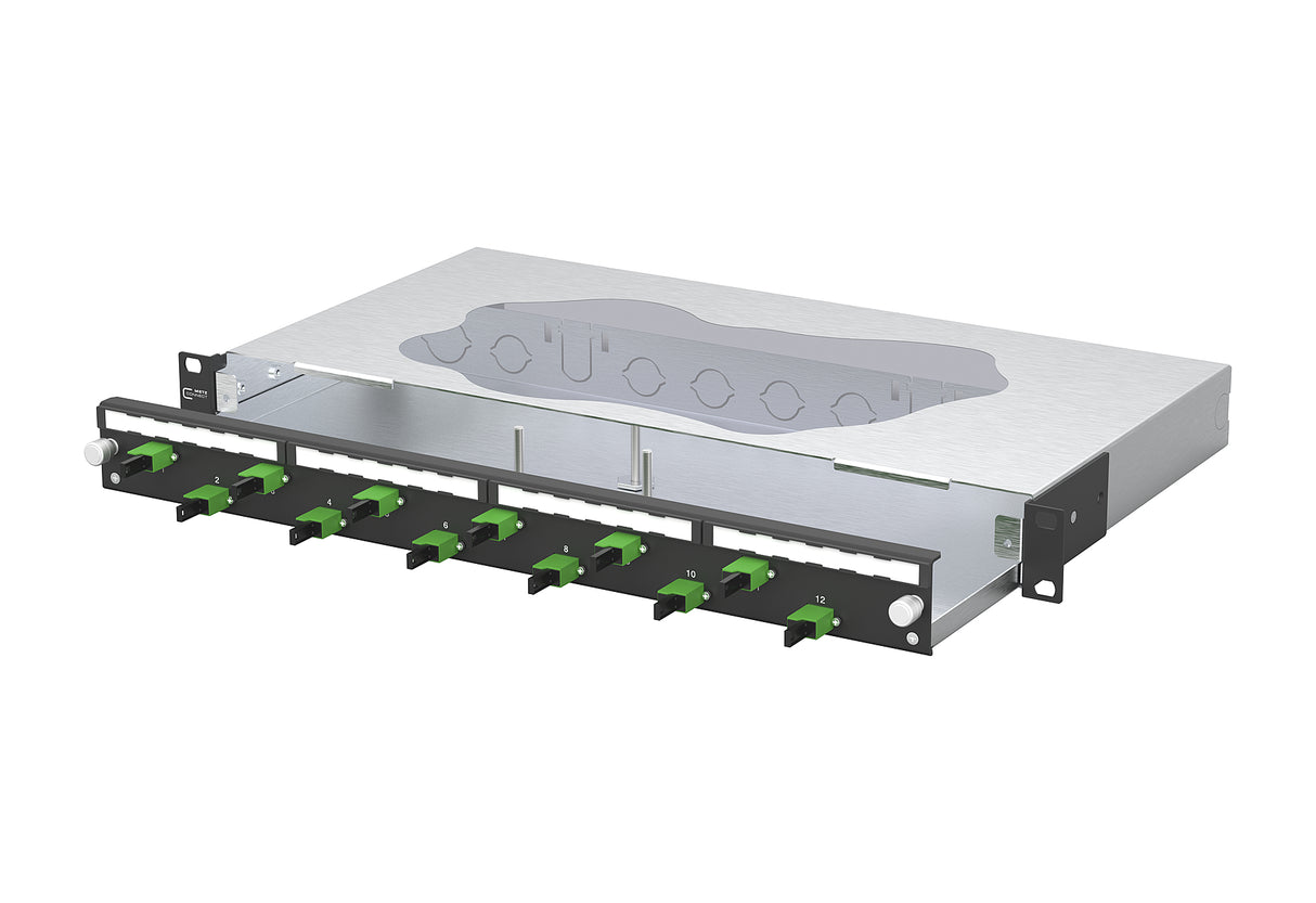 METZ CONNECT LWL-Patchpanel APC 12f OS2 1504605912-C 482,6mm(19), 1HE E2000