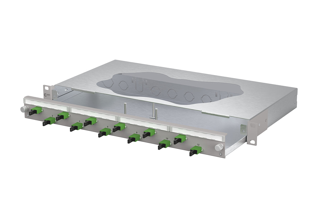 METZ CONNECT LWL-Patchpanel APC 12f OS2 1504605912-F 482,6mm(19), 1HE E2000