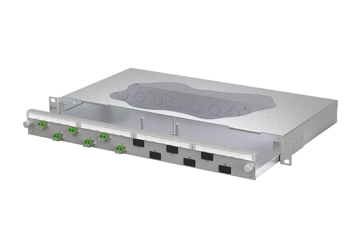 METZ CONNECT LWL-Patchpanel APC 6f LC-D 1504607606-F 482,6mm(19), 1HE OS2