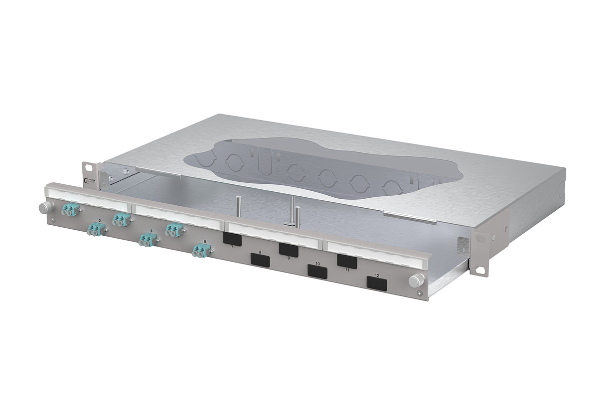 METZ CONNECT LWL-Patchpanel 6f LC-D OM3 1504607706-F 482,6mm(19), 1HE max:12f