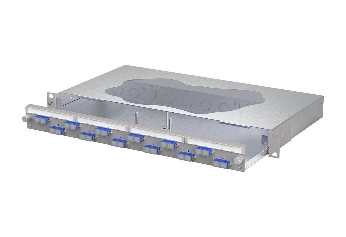 METZ CONNECT LWL-Patchpanel 12f SC-D OS2 150460E212-F 482,6mm(19), 1HE max:12f