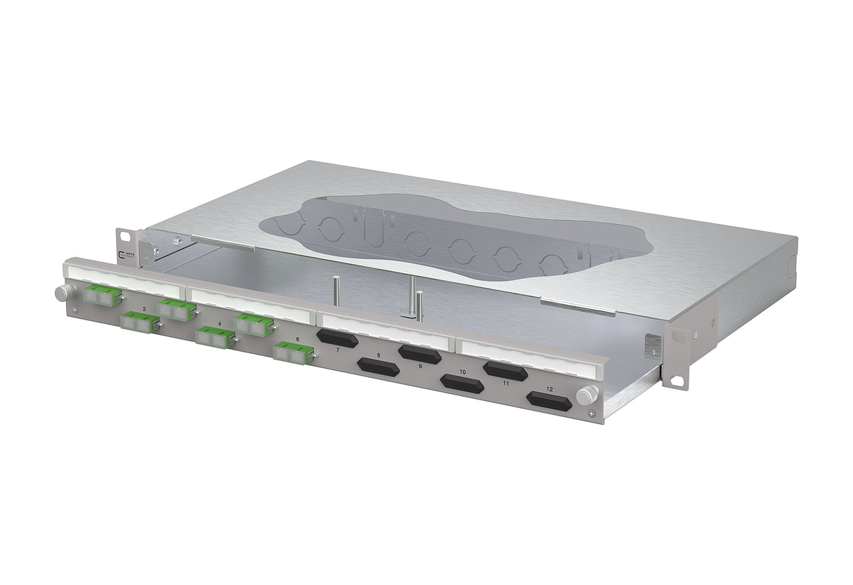 METZ CONNECT LWL-Patchpanel APC 6f SC-D 150460F206-F 482,6mm(19), 1HE OS2