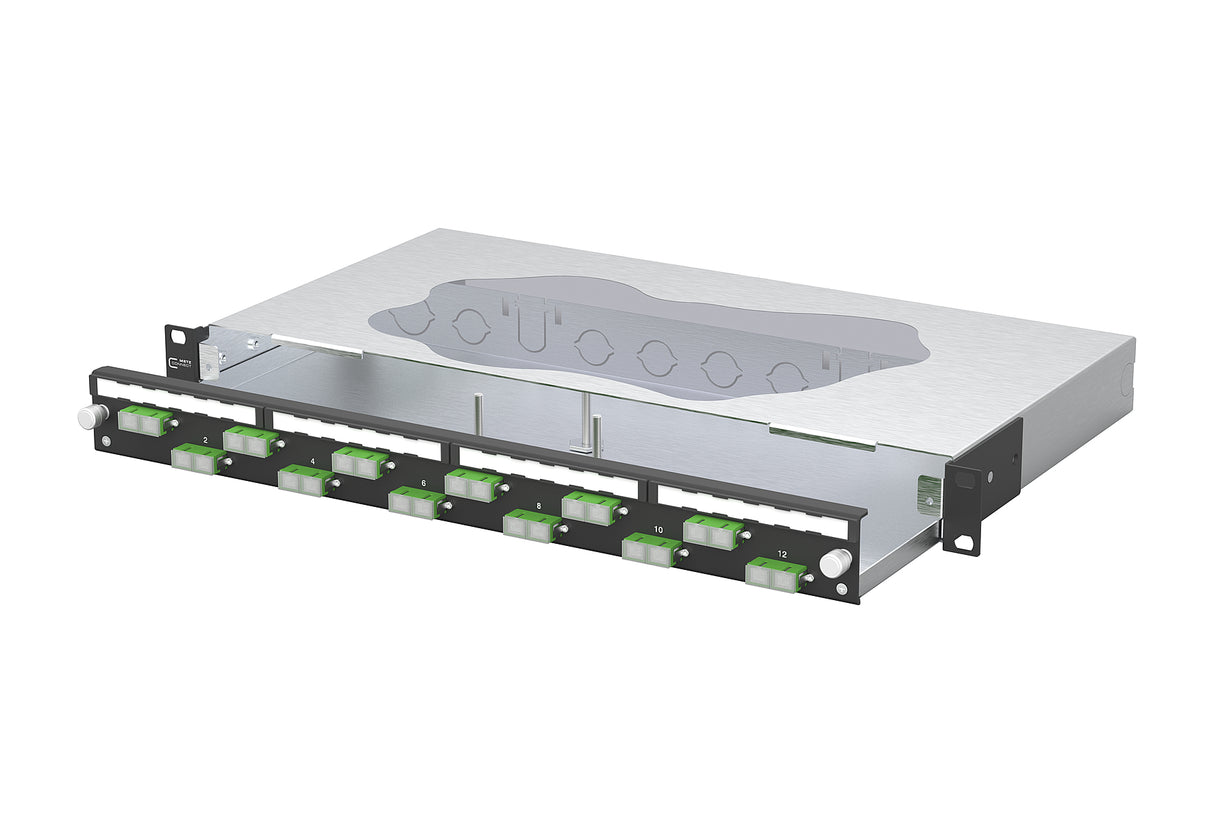METZ CONNECT LWL-Patchpanel APC 12f SC-D 150460F212-C 482,6mm(19), 1HE OS2