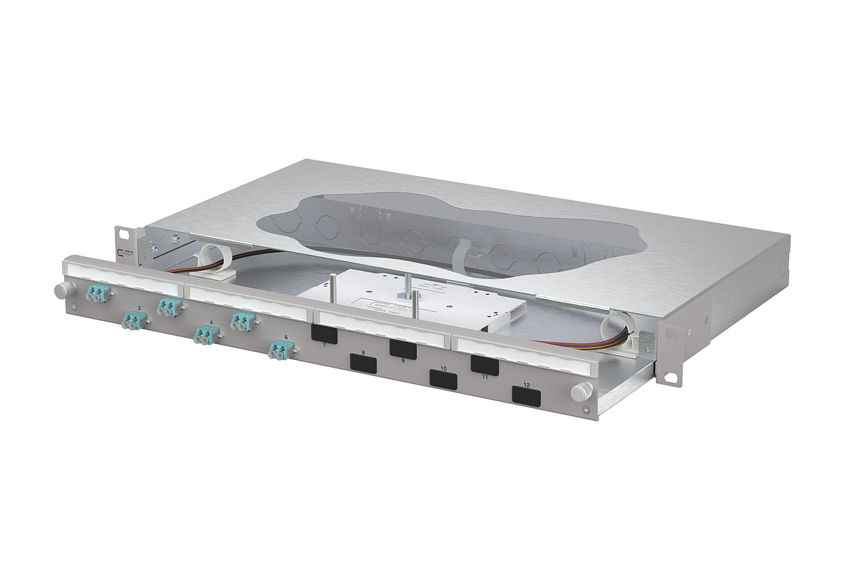 METZ CONNECT LWL-Patchpanel 6f LC-D OM3 1504657706-F 482,6mm(19), 1HE max:12f