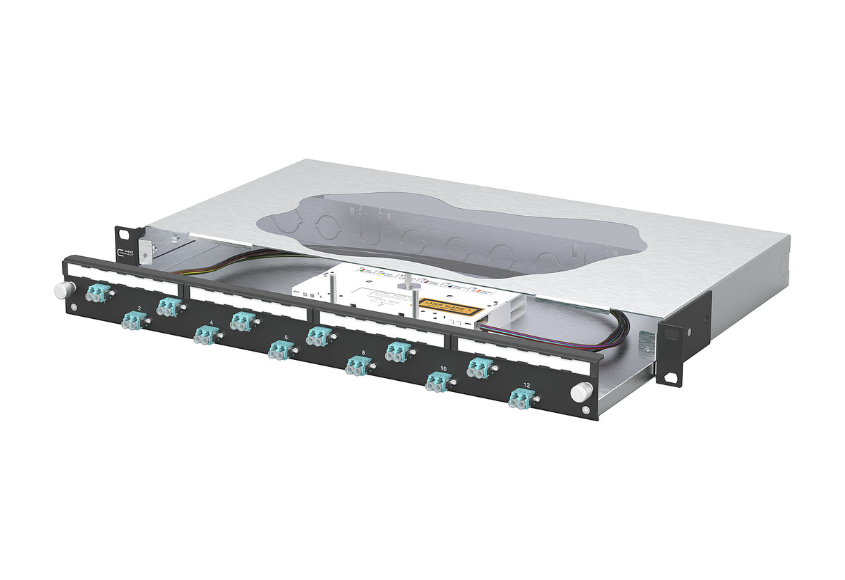 METZ CONNECT LWL-Patchpanel 12f LC-D OM3 1504657712-C 482,6mm(19), 1HE