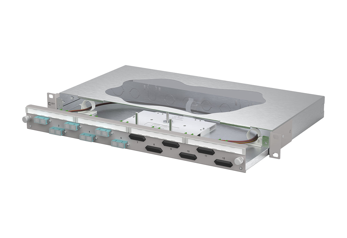 METZ CONNECT LWL-Patchpanel 6f SC-D OM3 150465BA06-F 482,6mm(19), 1HE max:12f