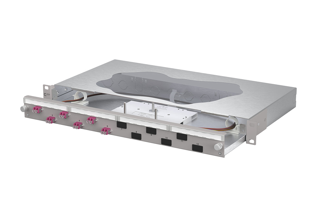 METZ CONNECT LWL-Patchpanel 6f LC-D OM4 1504677506-F 482,6mm(19), 1HE max:12f