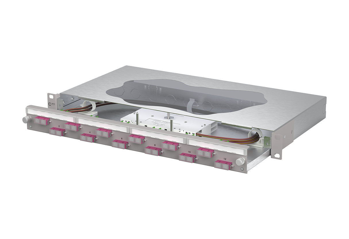 METZ CONNECT LWL-Patchpanel 12f SC-D OM4 150467BB12-F 482,6mm(19), 1HE max:12f