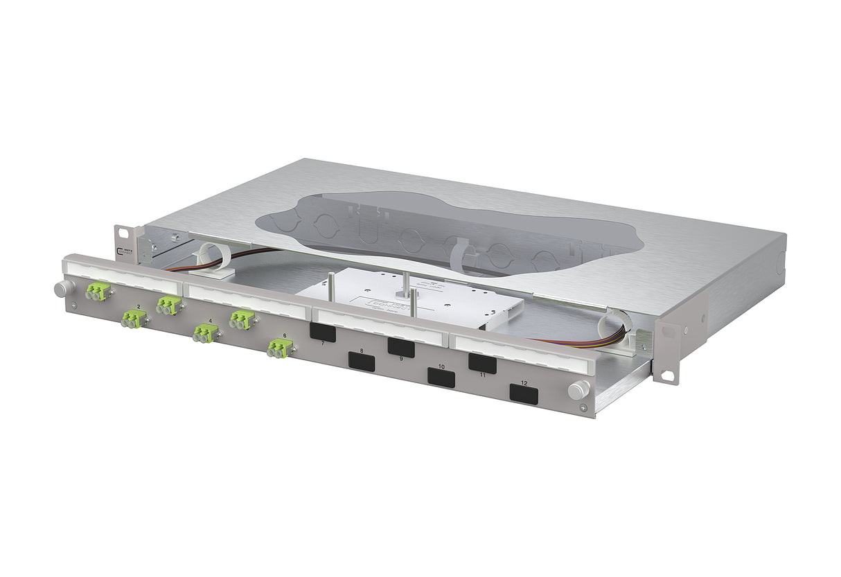METZ CONNECT LWL-Patchpanel 6f LC-D OM5 1504687M06-F 482,6mm(19), 1HE max:12f