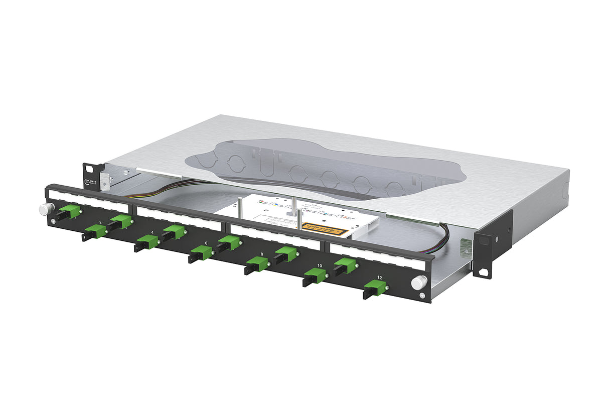 METZ CONNECT LWL-Patchpanel APC 12f OS2 1504695912-C 482,6mm(19), 1HE E2000