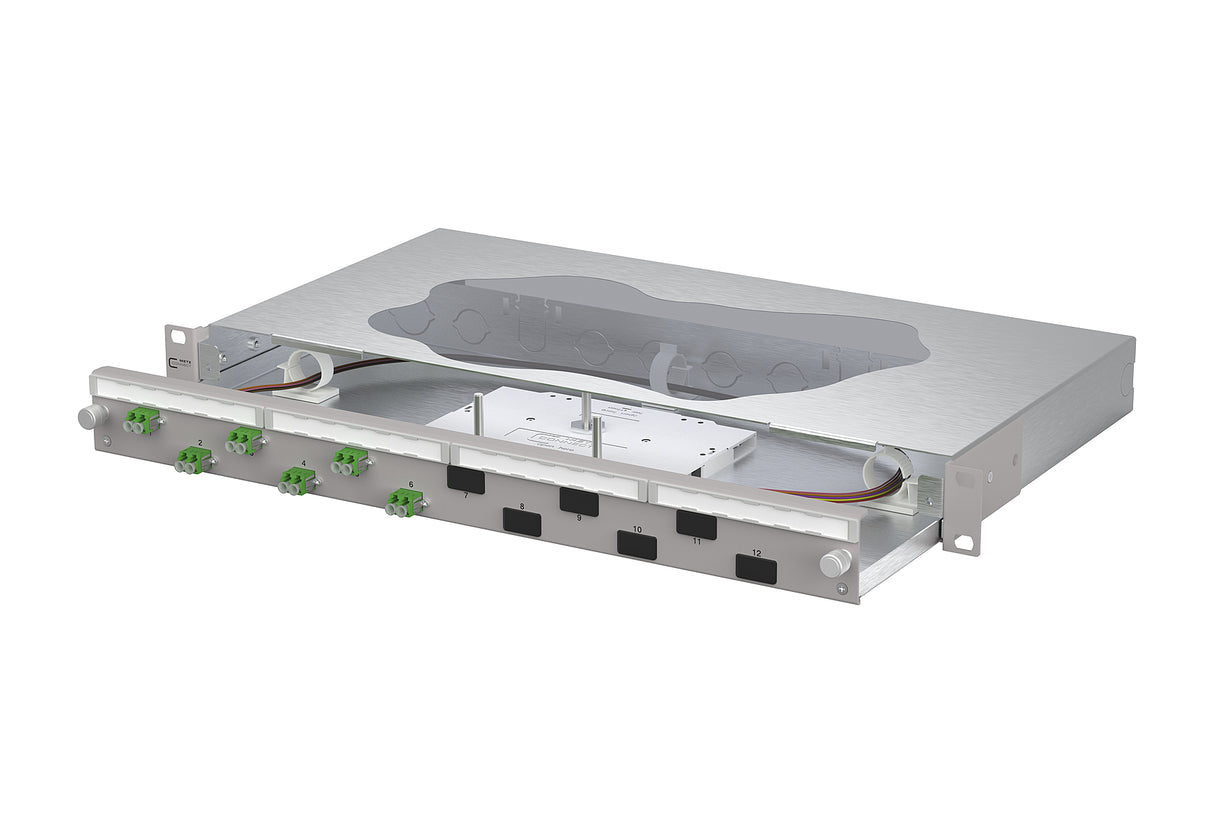 METZ CONNECT LWL-Patchpanel APC 6f LC-D 1504697606-F 482,6mm(19), 1HE OS2