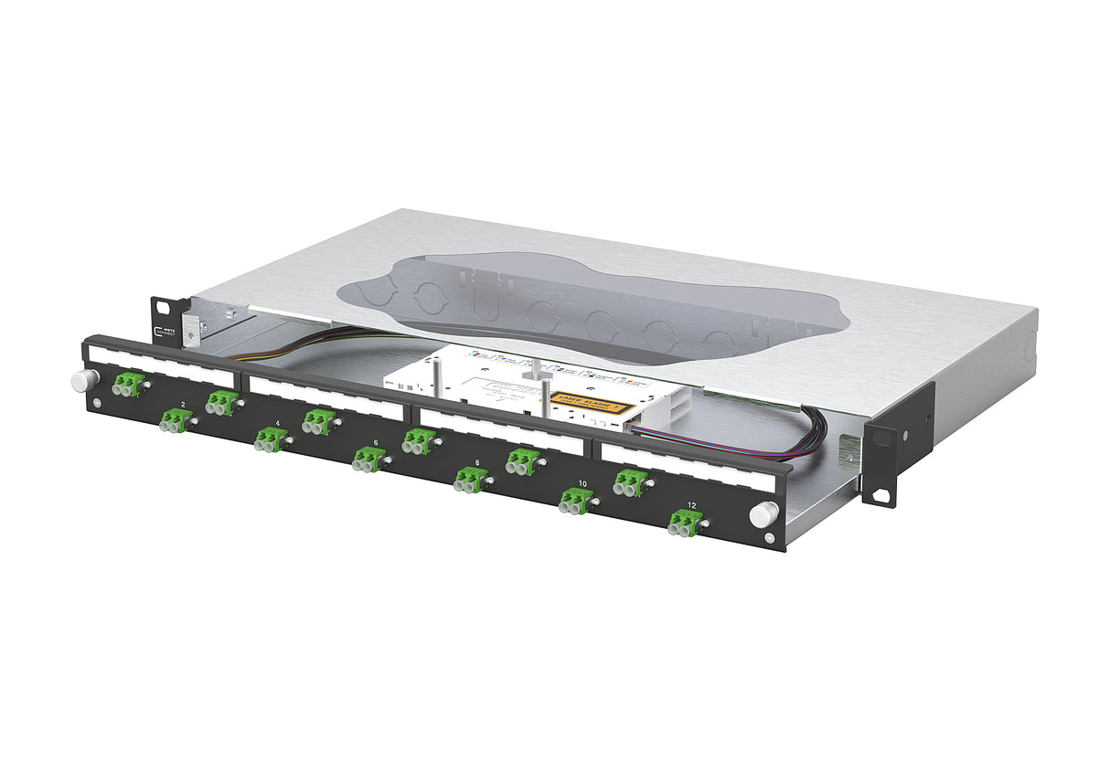 METZ CONNECT LWL-Patchpanel APC 12f LC-D 1504697612-C 482,6mm(19), 1HE OS2
