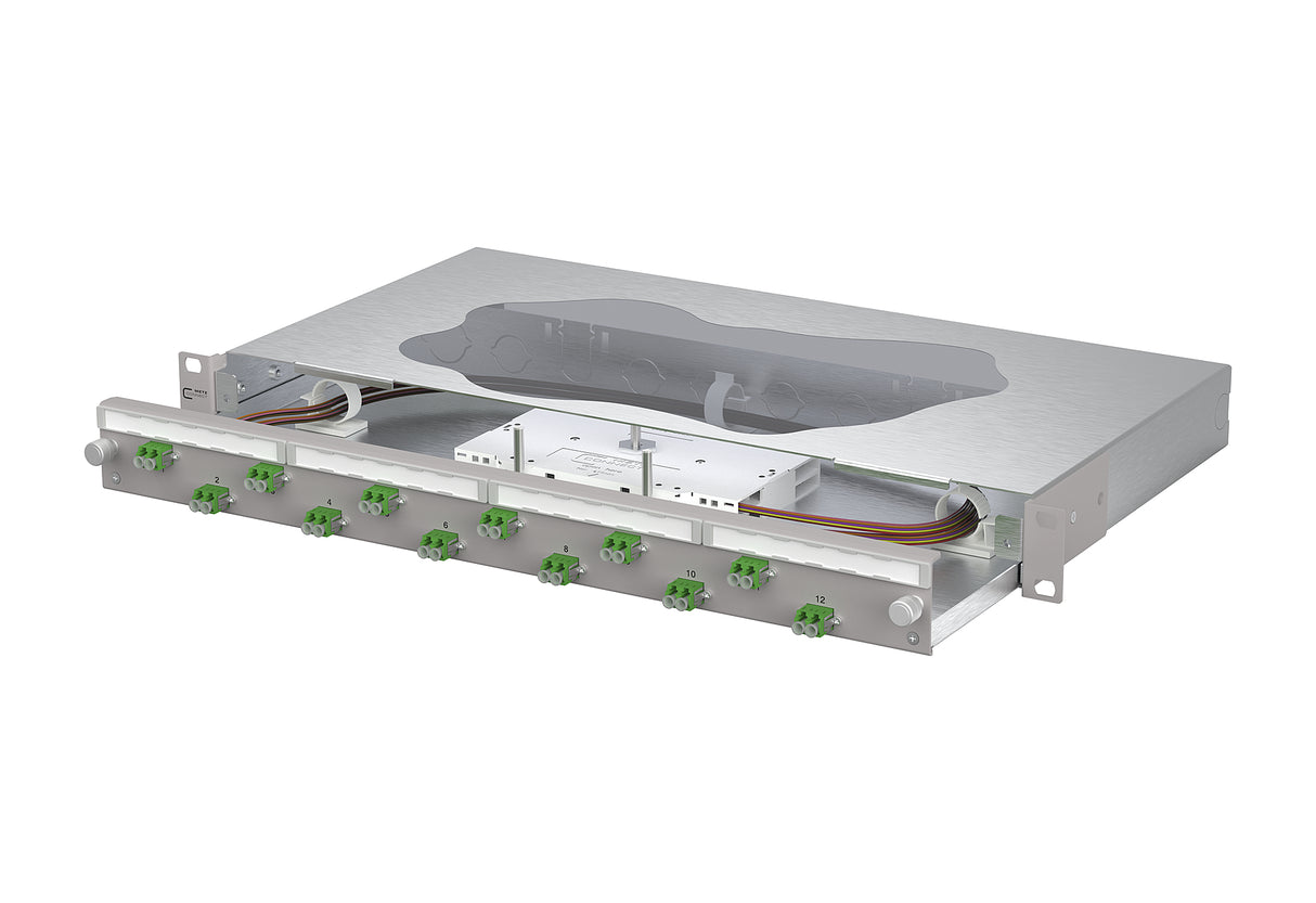 METZ CONNECT LWL-Patchpanel APC 12f LC-D 1504697612-F 482,6mm(19), 1HE OS2