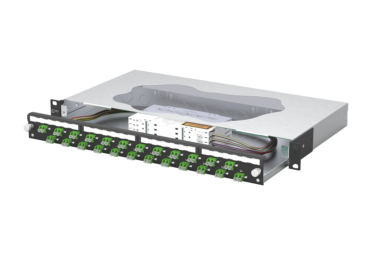 METZ CONNECT LWL-Patchpanel APC 24f LC-D 1504697624-B 482,6mm(19), 1HE OS2