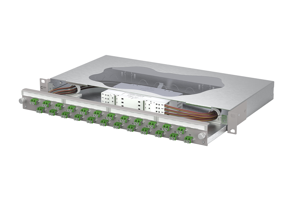 METZ CONNECT LWL-Patchpanel APC 24f LC-D 1504697624-E 482,6mm(19), 1HE OS2