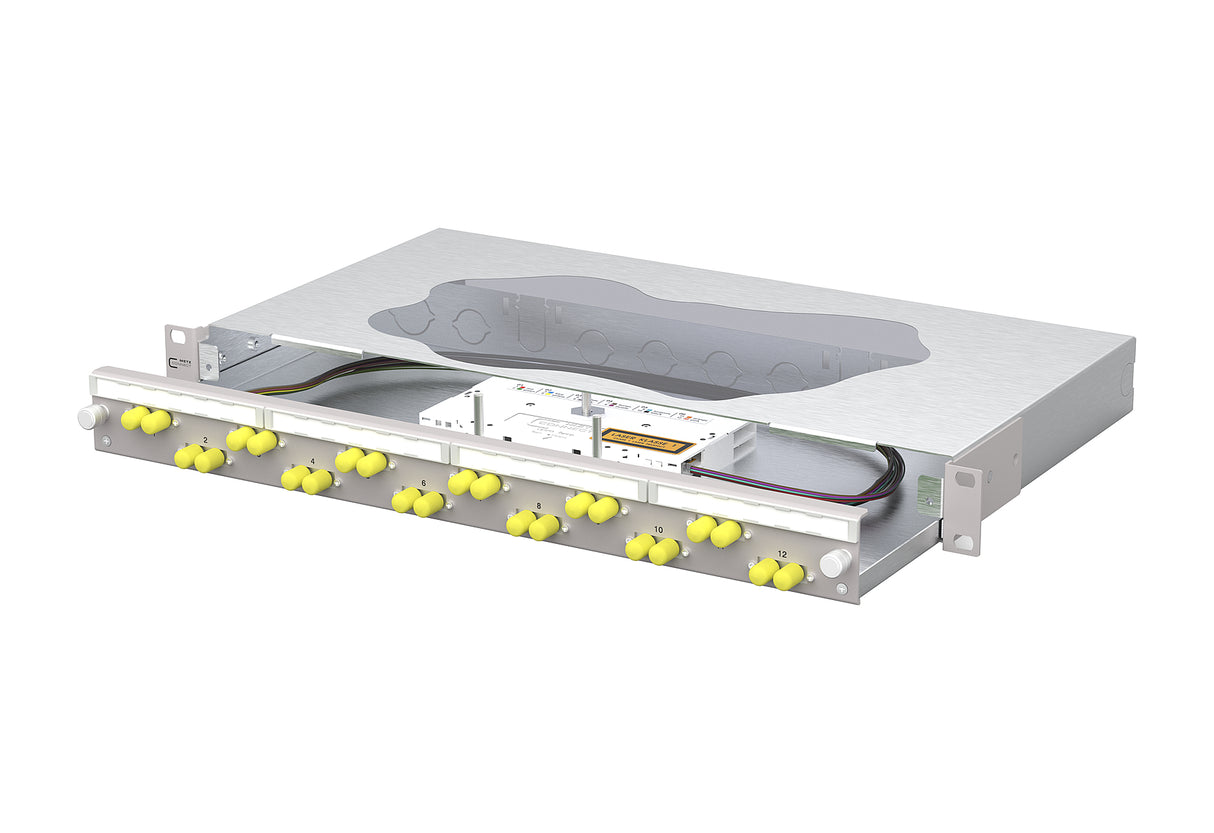 METZ CONNECT LWL-Patchpanel 12f ST-D OS2 150469D112-F 482,6mm(19), 1HE