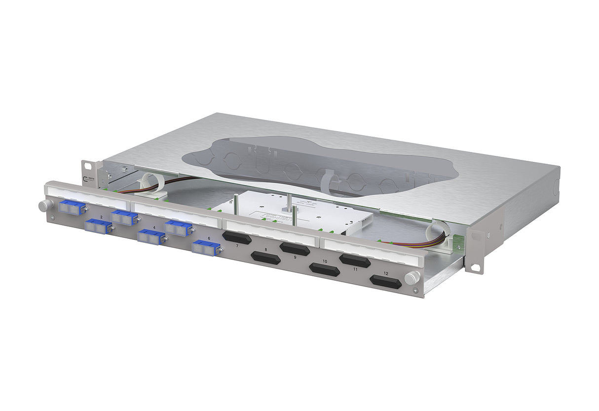 METZ CONNECT LWL-Patchpanel 6f SC-D OS2 150469E206-F 482,6mm(19), 1HE max:12f