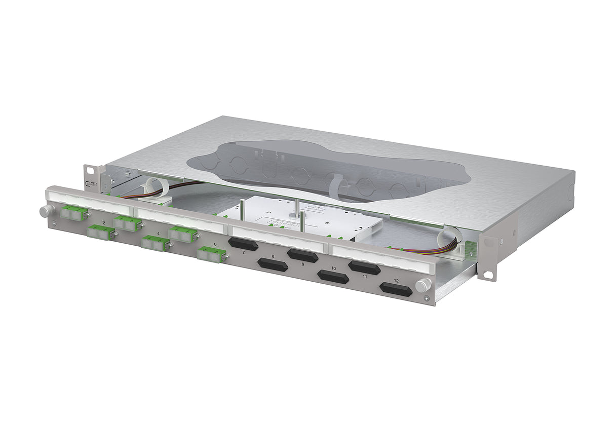 METZ CONNECT LWL-Patchpanel APC 6f SC-D 150469F206-F 482,6mm(19), 1HE OS2
