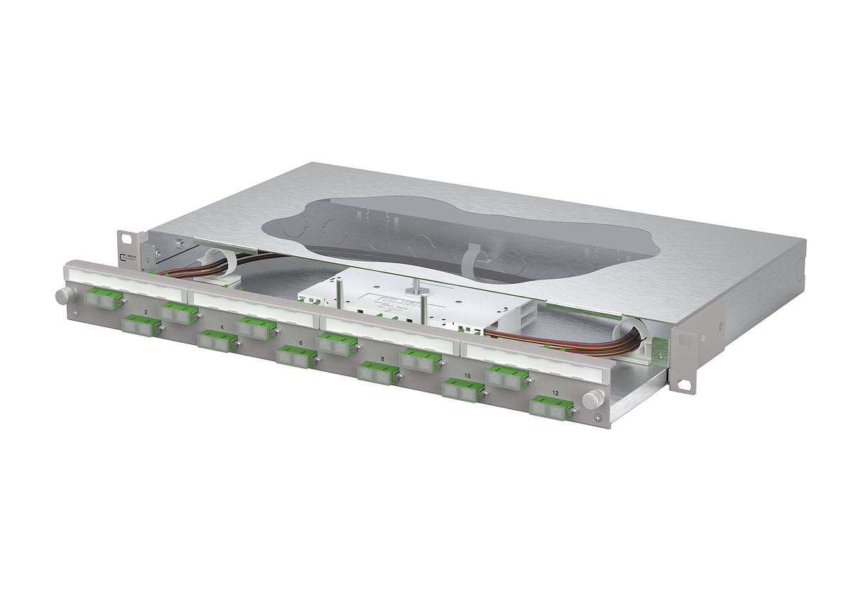 METZ CONNECT LWL-Patchpanel APC 12f SC-D 150469F212-F 482,6mm(19), 1HE OS2
