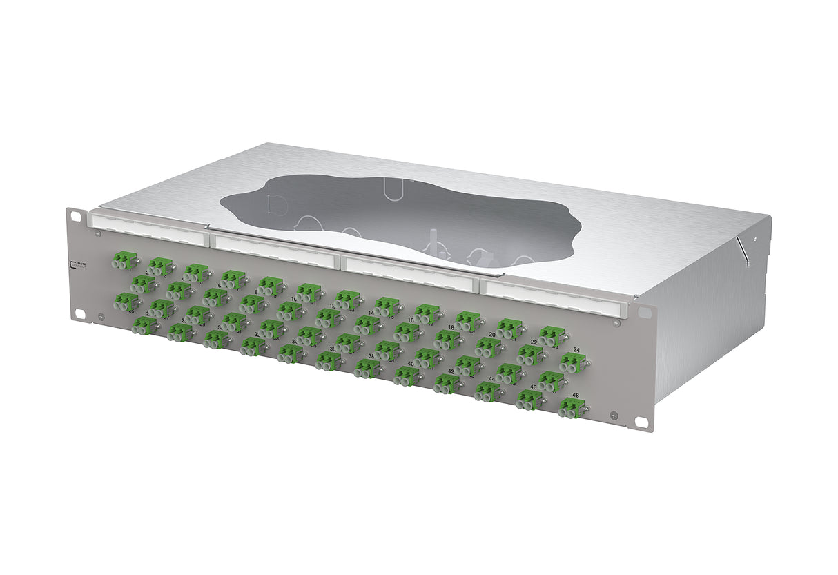 METZ CONNECT LWL-Patchpanel APC leer OS2 1504807648-E 482,6mm(19), 2HE LC-D