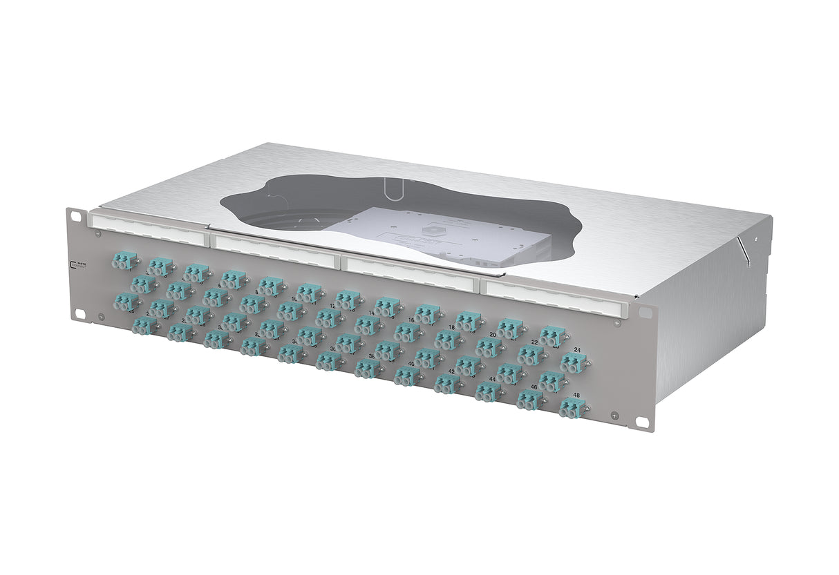 METZ CONNECT LWL-Patchpanel 48f LC-D OM3 1504857748-E 482,6mm(19), 2HE max:48f