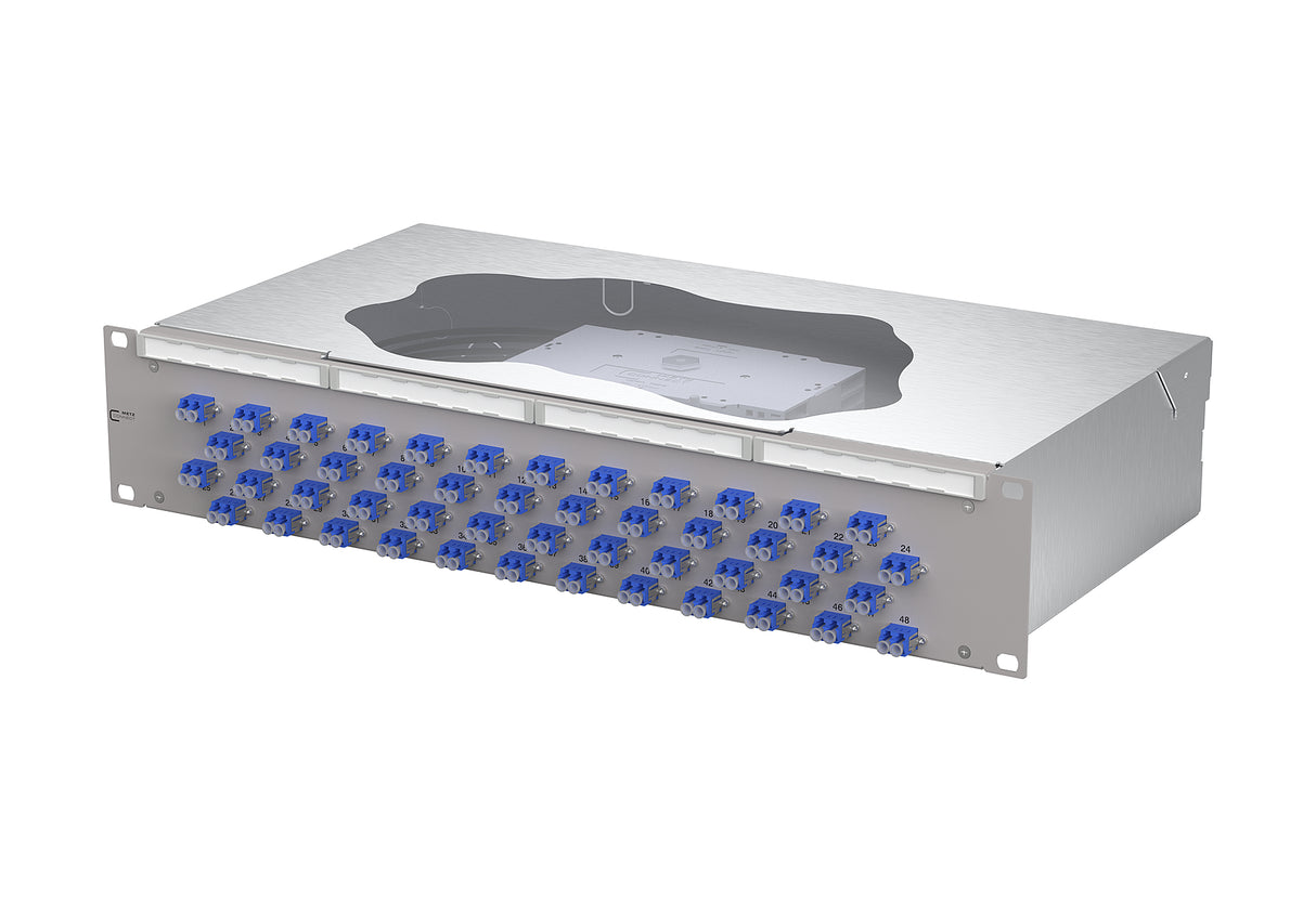 METZ CONNECT LWL-Patchpanel 48f LC-D OS2 1504897448-E 482,6mm(19), 2HE max:48f