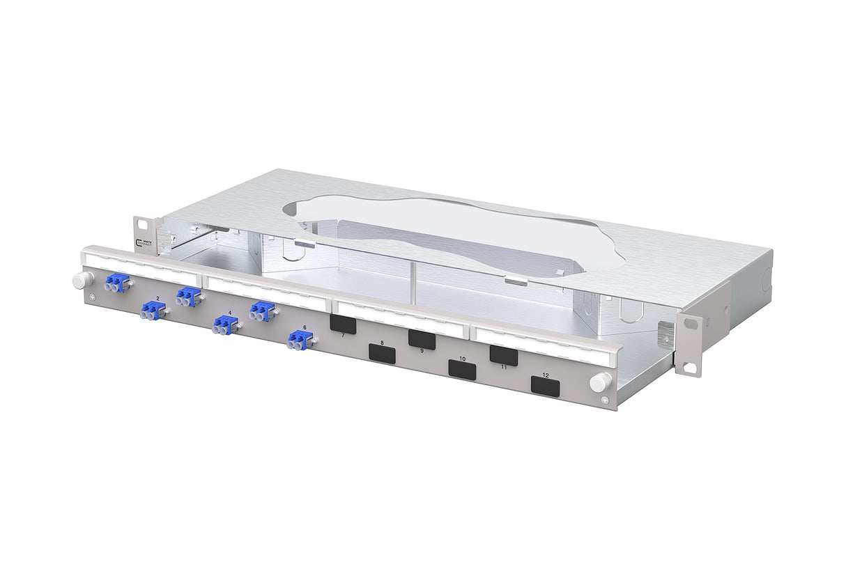 METZ CONNECT LWL-Patchpanel 6f LC-D OS2 1504907406-F 482,6mm(19), 1HE max:12f