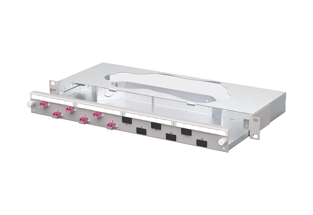 METZ CONNECT LWL-Patchpanel 6f LC-D OM4 1504907506-F 482,6mm(19), 1HE max:12f