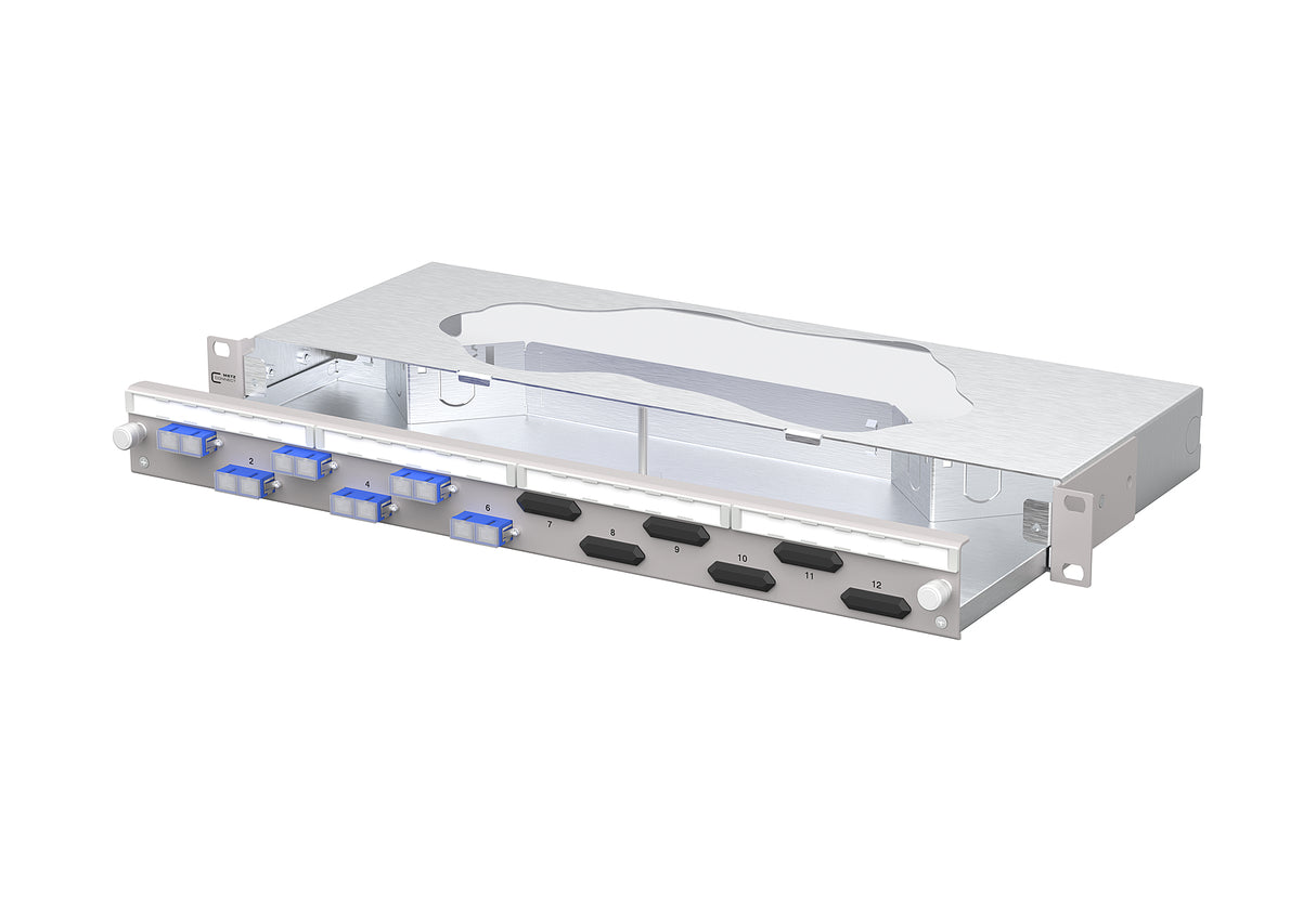 METZ CONNECT LWL-Patchpanel 6f SC-D OS2 150490E206-F 482,6mm(19), 1HE max:12f