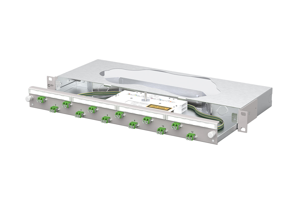 METZ CONNECT LWL-Patchpanel APC 12f LC-D 1504997612-F 482,6mm(19), 1HE OS2