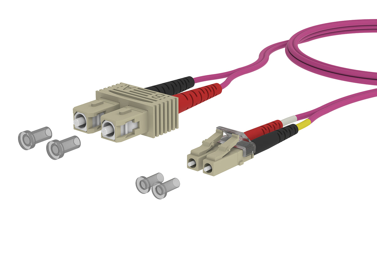 METZ CONNECT LWL-Patchkabel SC-D/LC-D 8m 151S1EOJO80E 50/125 OM4 vi