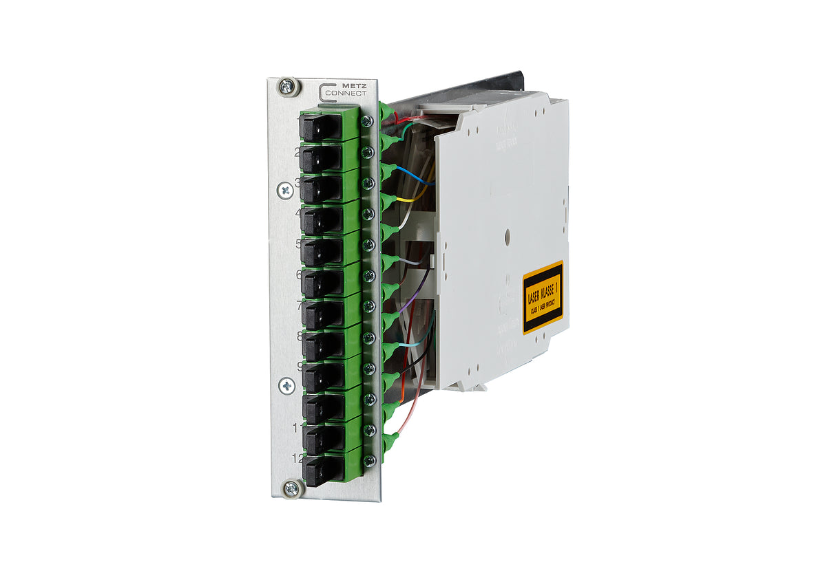 METZ CONNECT LWL-Frontplatte APC 12f OS2 1528S959121E 482,6mm(19), 3HE E2000