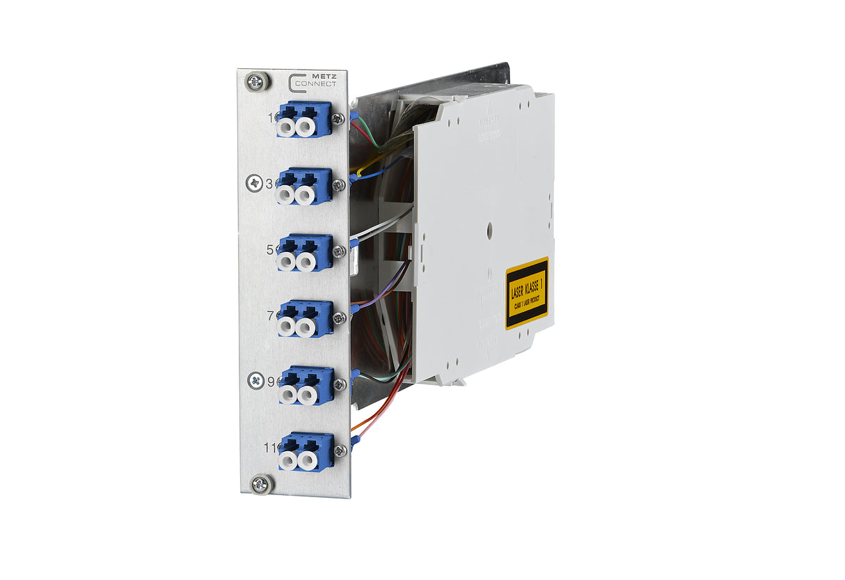 METZ CONNECT LWL-Frontplatte 6f LC-D OS2 1528S974061E 482,6mm(19), 3HE max:6f