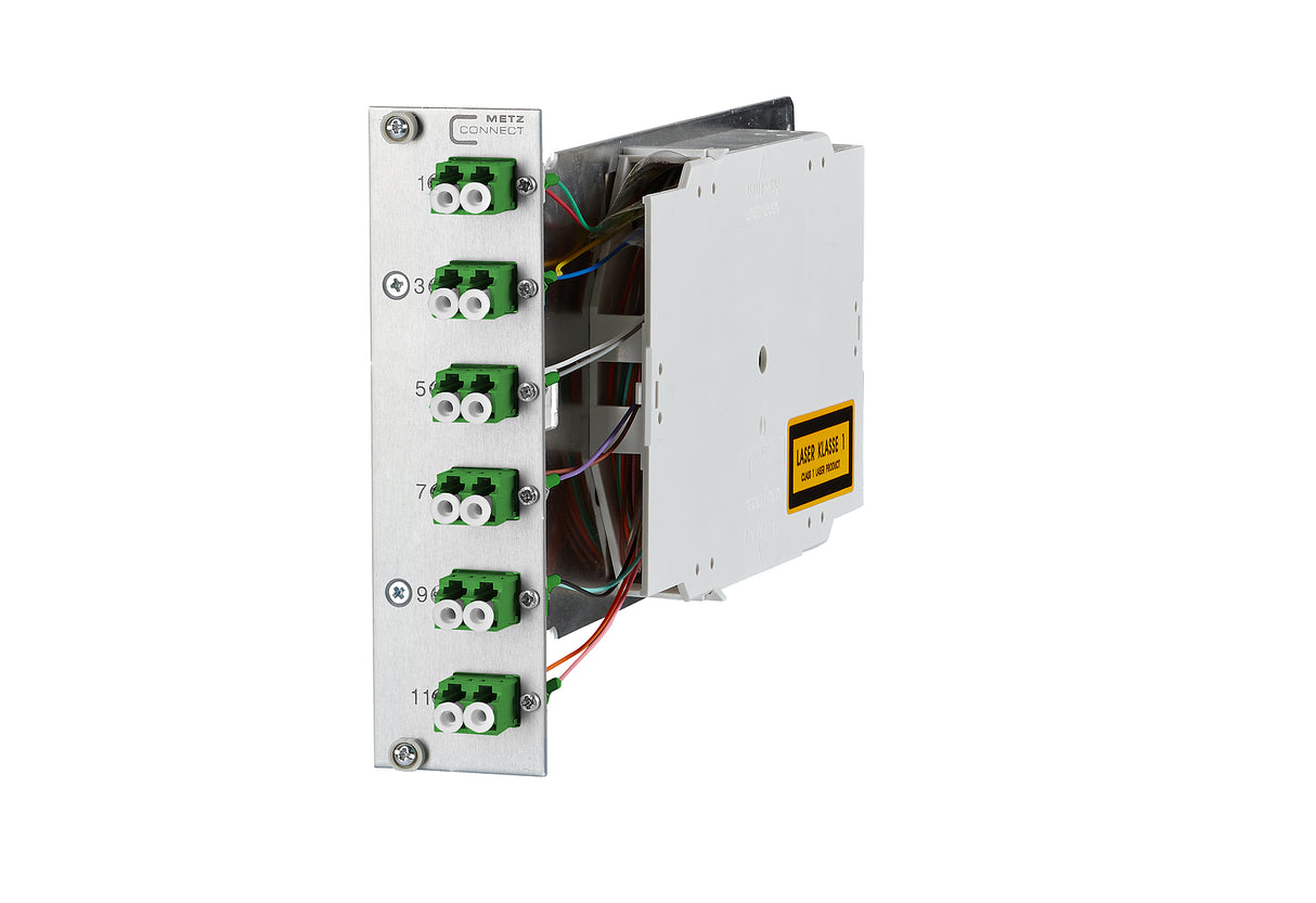 METZ CONNECT LWL-Frontplatte APC 6f LC-D 1528S976061E 482,6mm(19), 3HE OS2